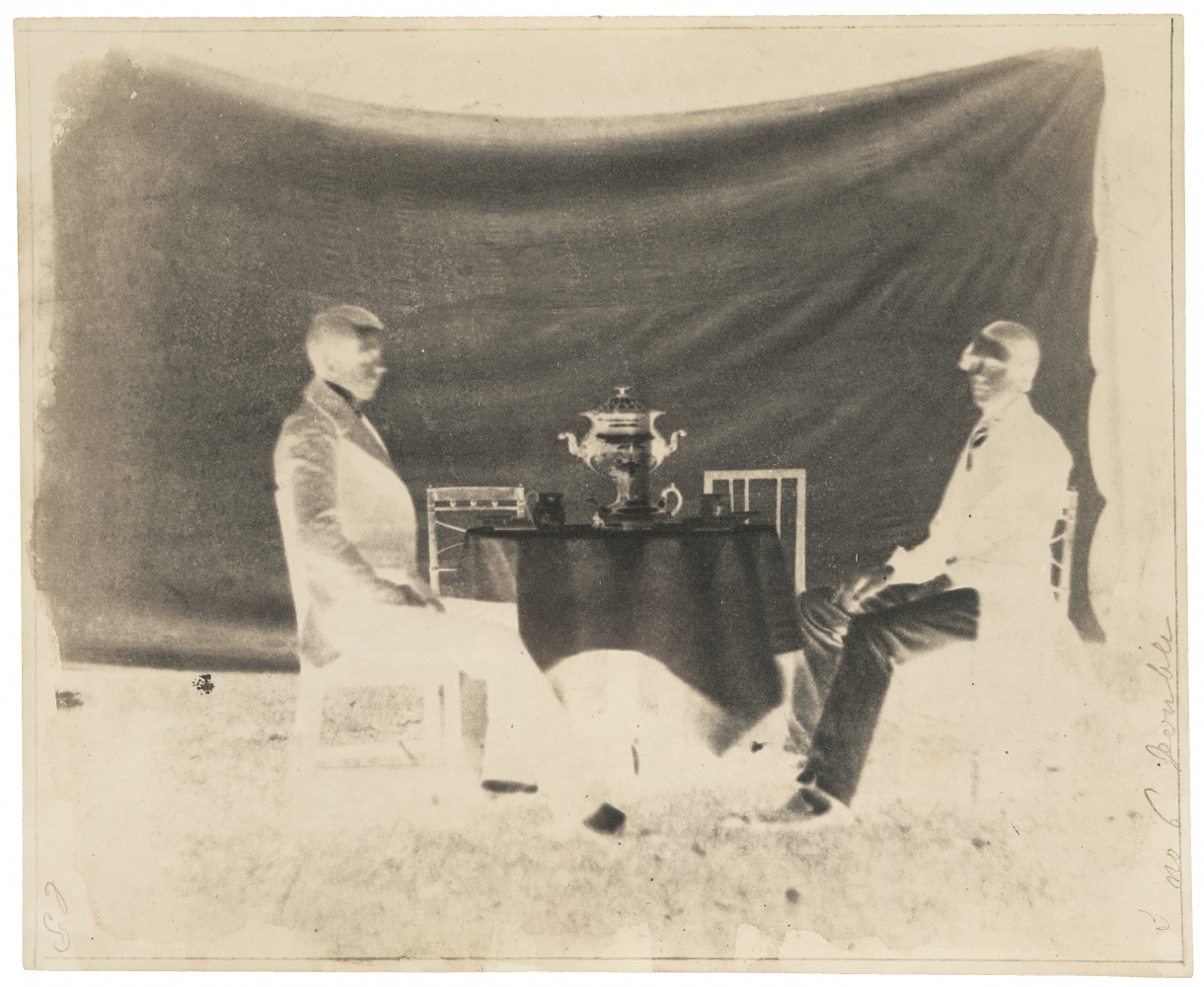 William Henry Fox TALBOT (English, 1800-1877) Charles Porter and another man, circa 1843 Calotype negative 18.8 x 22.9 cm Ruled at edges, inscribed "C.P." and "n. 6 Double" in pencil