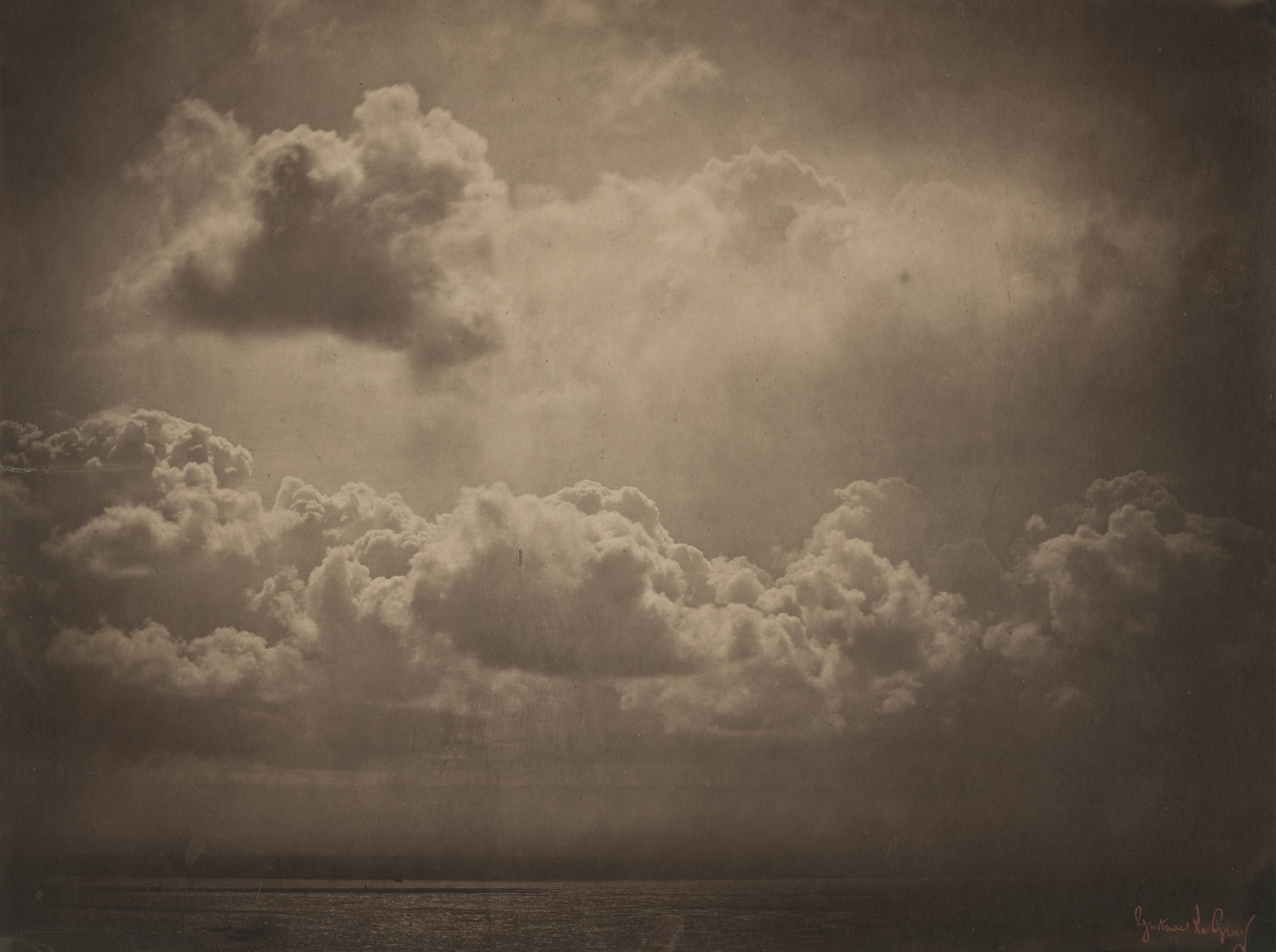 Gustave LE GRAY (French, 1820-1884) Marine, études de nuages, 1856-1857 Albumen print from a collodion negative 31.6 x 42.0 cm