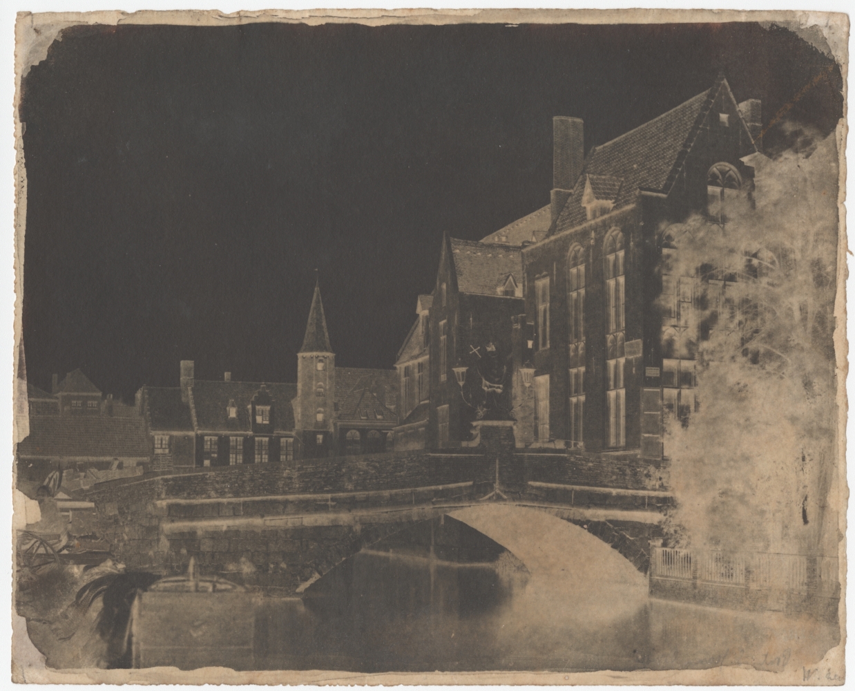 Rev. Calvert Richard JONES (Welsh, 1802-1877) "Pont. S. Jean. Bruges", circa 1854-1855 Calotype negative 18.8 x 23.5 cm