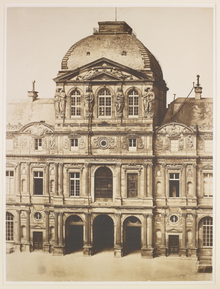 Charles NÈGRE (French, 1820-1880) Pavillon de l'Horloge, Louvre, Paris*, circa 1855 Salt print from an albumen on glass negative 70.2 x 53.0 cm mounted on 101.0 x 72.5 cm paper