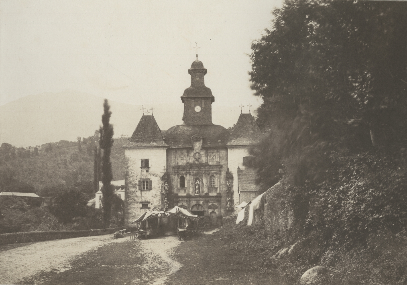 Joseph vicomte VIGIER (French, 1821-1894) "Lestelle. Notre-Dame de Bétharam. (Route d'Argelès à Pau)"*, 1853 Salt print from a paper negative 22.4 x 31.8 cm