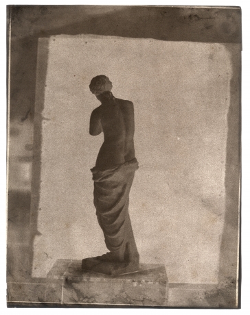 John Beasley GREENE (American, born in France, 1832-1856) Venus de Milo on rooftop in Paris, 1852-1853 Waxed paper negative 31.4 x 24.3 cm