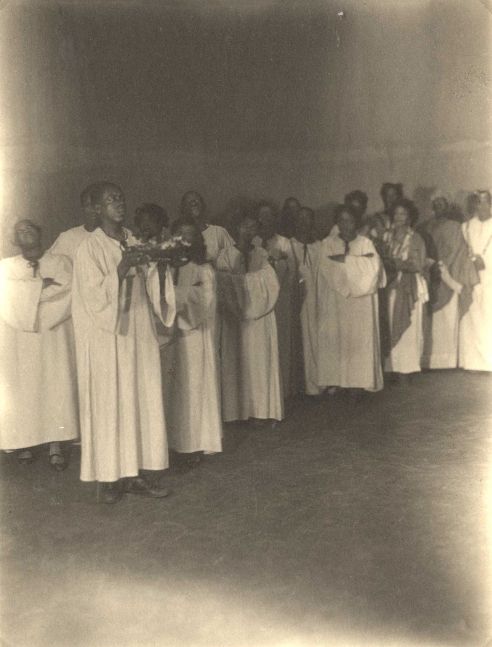 Doris Ulmann (American, 1882-1934), Church group in white robes, circa 1920s