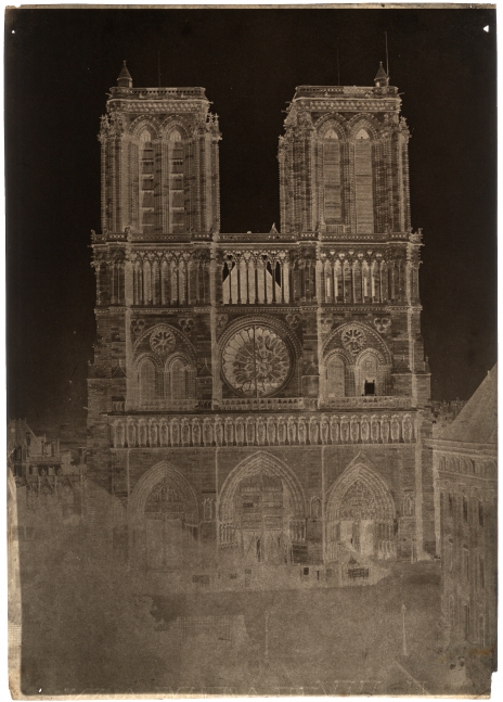 Charles NÈGRE (French, 1820-1880) Notre-Dame, Paris, circa 1853 Waxed paper negative 33.8 x 23.9 cm Partial watermark "J WHATMAN"
