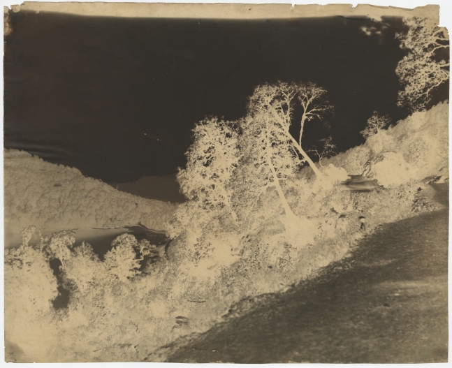Dr. John MURRAY (Scottish, active in India, 1809-1898) View of lake, India, circa 1858-1862 Calotype negative, waxed, with selectively applied pigment 38.2 x 47.2 cm Inscribed "25/12" in ink on verso