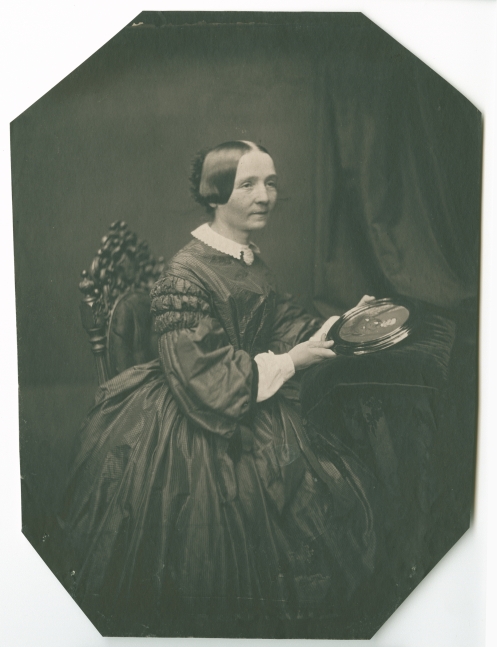 Bertha Wehnert-Beckmann (German, 1815-1901), Portrait of woman holding a framed photograph, circa 1850s-1860s