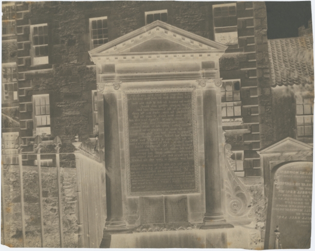 Attributed to Dr. Thomas KEITH (Scottish, 1827-1895) Covenanters' Monument, Greyfriars, 1853-1856 Waxed paper negative 21.4 x 26.6 cm