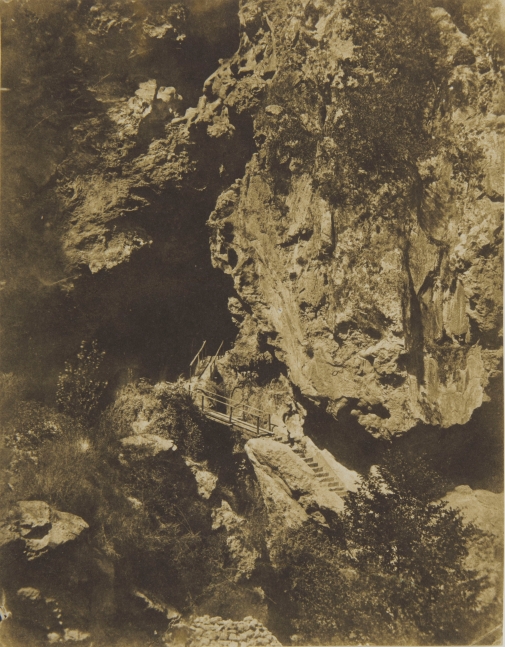 Giacomo CANEVA (Italian, 1813-1865) Grotto of Neptune, Tivoli*, circa 1850 Salt print from a paper negative 21.0 x 16.3 cm Signed "G Caneva" in red crayon on verso