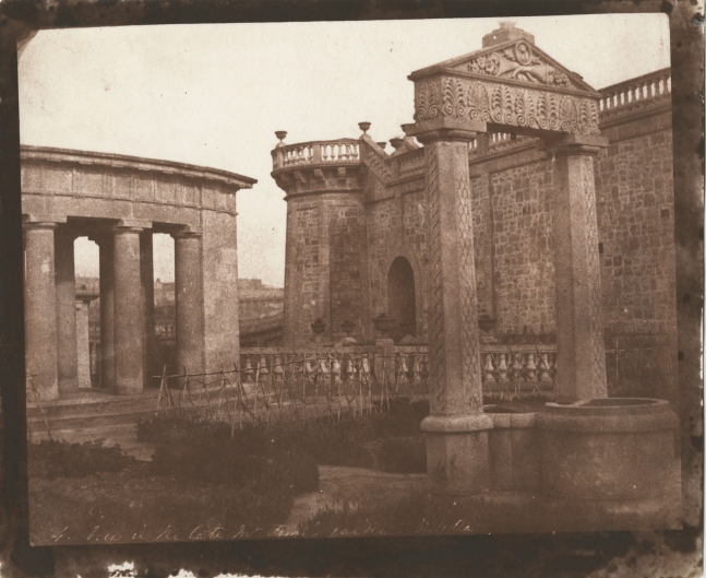 Rev. Calvert Richard JONES (Welsh, 1802-1877) "View in the Late Mr. Frere's Garden, Valletta" Malta, 1846 Salt print from a calotype negative 16.8 x 21.2 cm on 18.9 x 22.8 cm paper Numbered "4." and titled in the negative. Inscribed "LA694" in black ink on verso.