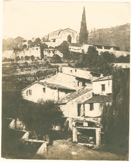 Charles NÈGRE (French, 1820-1880) Mills with cypress, Grasse*, 1852 Salt print from a waxed paper negative 19.2 x 15.6 cm Initialled in the negative and signed "C. Negre" in ink. Inscribed "E-24" and "No. 89" in pencil on verso.