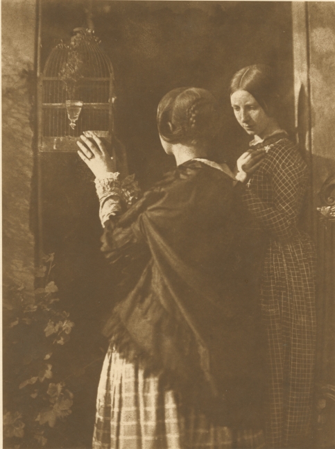 David Octavius HILL & Robert ADAMSON (Scottish, 1802-1870 & 1821-1848) The Bird Cage (the Misses Watson), 1916 Carbon print by Jessie Bertram derived from the original calotype negative by Hill & Adamson, 1843-1847 20.2 x 15.0 cm mounted on 38.3 x 26.5 cm paper, ruled in gilt